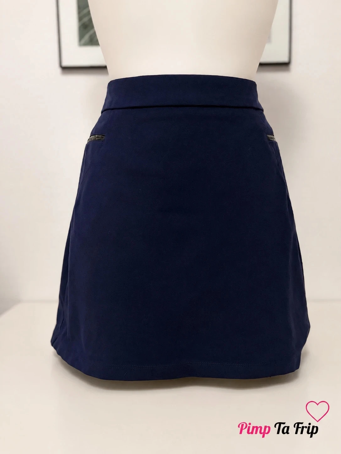 🌸 Jupe trapèze bleu marine Camaïeu – Taille 36
